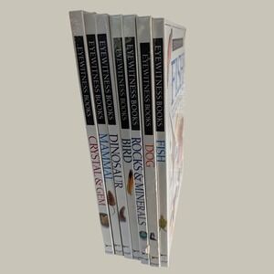 DK Eyewitness Books Lot of 7 Dinosaur Mammal Bird Fish Dog Rocks Crystal Gem